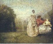 Jean antoine Watteau Les deux cousines oil painting artist